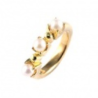 baby’s ring - K18 一連三石 - 6月 パール