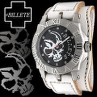 【+BILLETE】　ビレット　ハンドメイドレザーバングル　男性用　スカル・クロス　BL0001　選べる4種類！