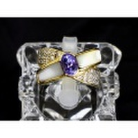 【K18YG　イエローゴールド】 指輪　リング　タンザナイト1.26ct　ダイヤモンド0.30ct　 シェル　10.6ｇ　13号　レディース　13号　30290-0　ジュエリー　人気