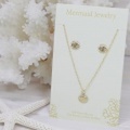 【MermaidJewelry】マーメイドジュエリー*ビーチガールにおすすめ♪14kgfシェルモチーフ*ピアス＆ネックレスセット