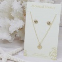 【MermaidJewelry】マーメイドジュエリー*ビーチガールにおすすめ♪14kgfシェルモチーフ*ピアス＆ネックレスセット