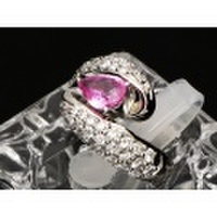【PT900 プラチナ】 指輪　リング　ピンクサファイア1.11ct ダイヤモンド1.28ct 10.5号　10.2ｇ　レディース　60396-0 ジュエリー　人気