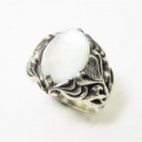 【Viewlu】≪石が選べる≫セラフィムストーンリング/ホワイトシェル〔15号-19号〕