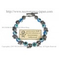 【ネクロマンス NECROMANCE】 イーヴィルアイ スカルブレスレット Evil Eye Skull Bracelet ＜ブルー/Blue/青＞ 邪眼 魔除け 目玉 骸骨