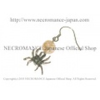 【ネクロマンス NECROMANCE】 ルチルクォーツ スパイダーピアス Rutilated Quartz Spider Pierce 金線 水晶 蜘蛛