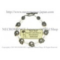 【ネクロマンス NECROMANCE】クリスタルシルバーローズスカルブレスレット Crystal Silver Rose Skull Bracelet 薔薇 バラ 骸骨 魔除け