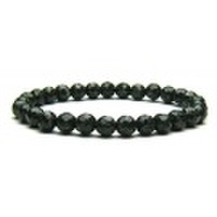 【証明書付】ストーンヘンジのプレセリブルーストーンの6mm64面ミラーボールカットブレスレット【Lサイズ】【天然石・パワーストーン】