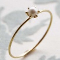 【送料無料】 K18 Little mermaid pearl ring (リトル マーメイド 淡水パール 一粒 リング)