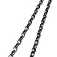 【送料無料】 純チタンネックレスチェーン　オーバル・グレー　4.0mm幅/60cm O60GF