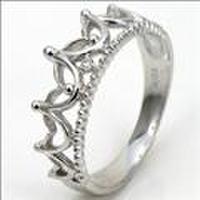 【送料無料】K10ホワイトゴールドダイヤモンドティアラリング（スノーホワイト）