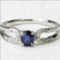 【送料無料】K18ホワイトゴールドサファイアダイヤモンドリング