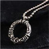 【送料無料】ジェムケリーメンズシルバーサークルネックレス