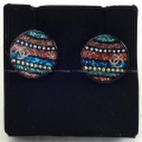 【値下げ！】2017年秋冬 新作 CHANEL シャネル ラメ ラウンド レインボー ココマーク ピアス マルチカラー A89501 新品