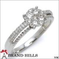 指輪 K18WG リング ダイヤモンド0.52ct 14号 総重量2.5g 極美品 [120666]