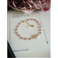 ひし形淡水パールのシンプルブレスレット(14KGF)