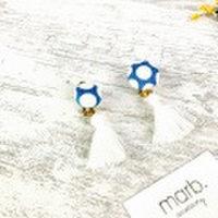 イヤリング　レディース　クリップ 『ドット 　くるみボタンタッセル イヤリング』 marb.