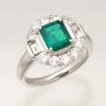 エメラルド 1.38ct リング・指輪 13号 Pt900プラチナ 中央宝石鑑別書 【中古】 (231805)