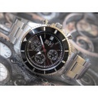 エルジン ELGIN 腕時計 クロノグラフ FK1418S-B 黒 メタルベルト