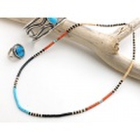 サントドミンゴ　34-0324　デルファニータ・カラバザ作　マイクロHeishiネックレス　全長480mm