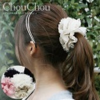 シフォンのふんわりレースシュシュ 〜レース模様にカットされた縁が、とってもキュート♪【ネコポス対応OK※代引き不可】