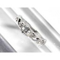 シルバー925 CZアラベスクピンキーリング 1-2044