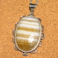 シルバー925 イエローアゲート ハンドメイドペンダントトップ ST-322