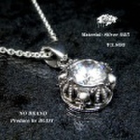 シルバー925 クラウンスカルＣＺペンダントトップ5-554