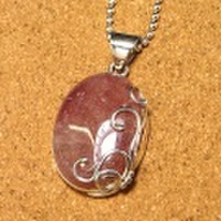 シルバー925 ストロベリークォーツ ハンドメイドペンダントトップ ST-196