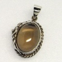 シルバー925 スモーキークォーツハンドメイドペンダントトップ ST-44