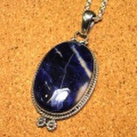 シルバー925 ソーダライトハンドメイドペンダントトップ ST-157