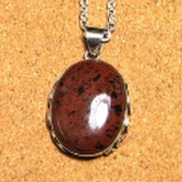 シルバー925 マホガニーオブシディアン ハンドメイドペンダントトップ ST-296