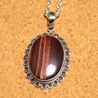 シルバー925 レッドタイガーアイ ハンドメイドペンダントトップ ST-231