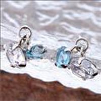 ジェムケリーホワイトゴールドブルートパーズピアス