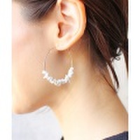 ストーンフープピアス/6カラー