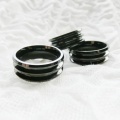 ダブルエタニティ―リング 50 指輪 ブラック 黒 ステンレス素材 手作りアクセサリー リング土台 【グルーデコ アクセサリーの土台】 【メール便OK】