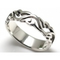 トライバル×オープンワーク・シルバーリング/r019