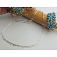 ナバホ　リキッドシルバー・ネックレス　04-0090　5連　50cm