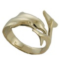 ハワイアンジュエリー 14kゴールド ツインドルフィンリング