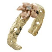 ハワイアンジュエリー 14kゴールド プルメリア透かしピンキー＆トゥーリング