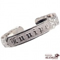 ハワイアンジュエリー バングル ブレスレット レイズドカットアウトクゥイポー オープンバングル 12mm メンズ レディース シルバー プルメリア スクロール バレル カフ フリーサイズ