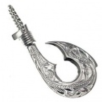 ハワイアンジュエリー リアルハワイアンスクロール フィッシュフック ペンダントトップ