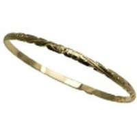 ハワイアンジュエリー 本格オーダーメイドゴールドバングル バレル お手軽な1.25mm厚 4mm　選べるデザインやゴールドカラー