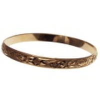 ハワイアンジュエリー 本格オーダーメイドゴールドバングル バレル お手軽な1.25mm厚 6mm　選べるデザインやゴールドカラー