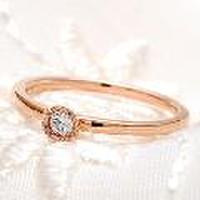 ピンキーリングとしても素敵！Jeunefille-ジュヌフィーユ-K10ピンクゴールドダイヤモンドリング