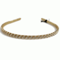 ブランド-HEADDRESS NYヘアアクセサリー◆ラウンドラインストンスキニーカチューシャ◆Aゴールド