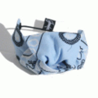 ブランド-Jennifer Ouelletteヘアアクセサリー◆バンダナプリントヘアゴム＆ブレスレット◆ブルーmix