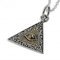 プロビデンスアイ トライアングル ペンダント ≪2mmアズキチェーン割引セット≫ メンズ ネックレス シルバー アクセサリー フリーメイソン プロビデンスの目 三角形 [シルバーペンダント] 送料無料