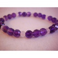 ミラーボール形・アメジスト・ローズクオーツ・ブレスレット