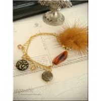 ミンク玉とチェコビーズのブレスレット