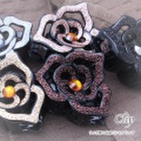 ラメが輝く花柄バンスクリップ【15965】